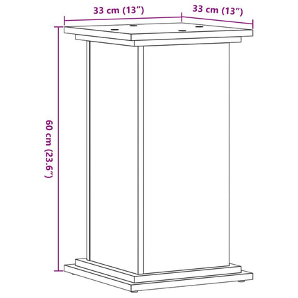 Supporto per Piante Nero 33x33x60 cm in Truciolato