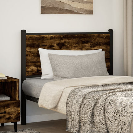 Testiera Rovere Fumo 100 cm in Legno Multistrato e Acciaio