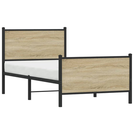 Giroletto senza Materaso in Metallo Rovere Sonoma 90x200 cm