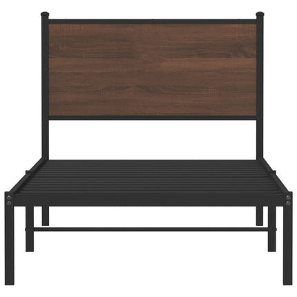 Giroletto senza Materasso in Metallo Rovere Marrone 80x200 cm