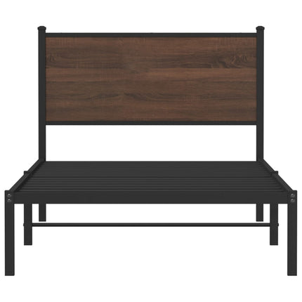 Giroletto senza Materasso in Metallo Rovere Marrone 100x190 cm