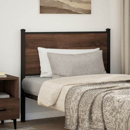 Testiera Rovere Marrone 100 cm in Legno Multistrato e Acciaio