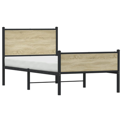 Giroletto senza Materaso in Metallo Rovere Sonoma 90x200 cm