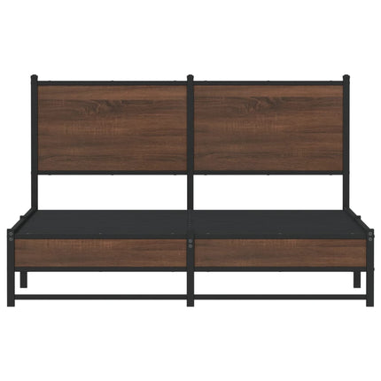 Giroletto senza Materasso in Metallo Rovere Marrone 140x200 cm