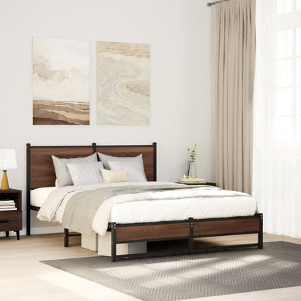 Giroletto senza Materaso in Metallo Rovere Marrone 150x200 cm