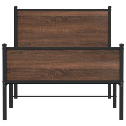 Giroletto senza Materasso in Metallo Rovere Marrone 75x190 cm