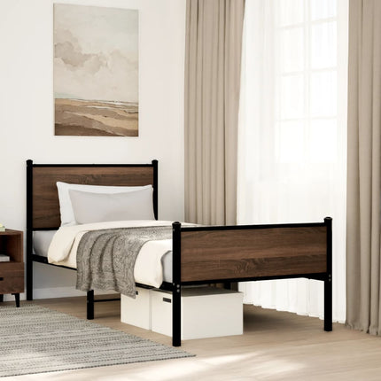 Giroletto senza Materasso in Metallo Rovere Marrone 75x190 cm