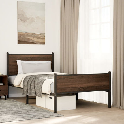 Giroletto senza Materasso in Metallo Rovere Marrone 107x203 cm