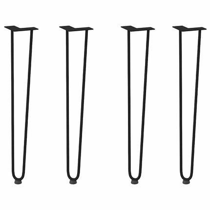 Gambe per Tavolo a Forcina 4 pz Nero 72 cm in Acciaio Massiccio