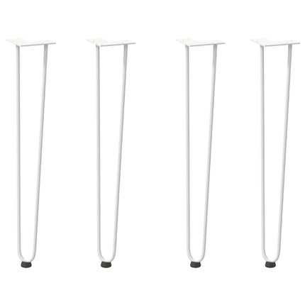 Gambe per Tavolo a Forcina 4 pz Bianco 72 cm Acciaio Massiccio