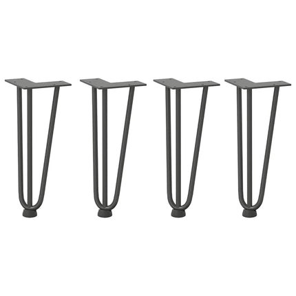 Gambe Tavolo a Forcina 4 pz Antracite 30 cm Acciaio Massiccio