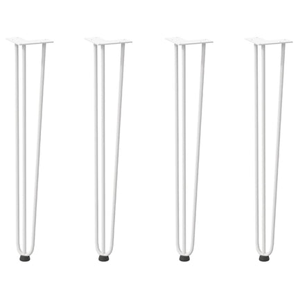 Gambe per Tavolo a Forcina 4 pz Bianco 72 cm Acciaio Massiccio