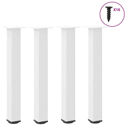 Gambe per Tavolino 4 pz Bianco 72-74 cm in Acciaio