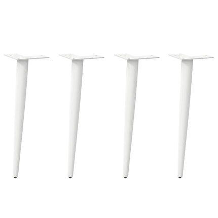 Gambe Tavolino CaffÃƒÂ¨ a Forma Conica 4 pz Bianco 30-31cm Acciaio