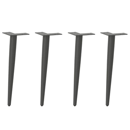 Gambe Tavolino CaffÃƒÂ¨ Forma Conica 4pz Antracite 42-43cm Acciaio