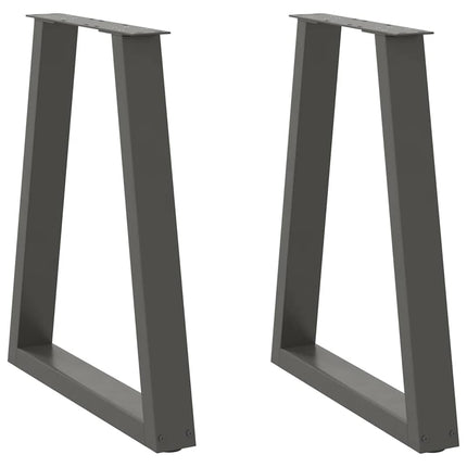 Gambe Tavolino CaffÃ¨ a V 2 pz Antracite 50x(72-73)cm in Acciaio