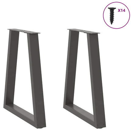 Gambe Tavolino CaffÃ¨ a V 2 pz Antracite 50x(72-73)cm in Acciaio