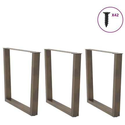 Gambe per Tavolo Pranzo a V 3pz Naturale 80x(72-73,3)cm Acciaio