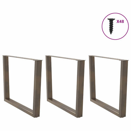 Gambe Tavolo Pranzo a V 3 pz Naturale 100x(72-73,3)cm Acciaio
