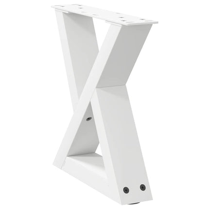 Gambe per Tavolino 2 pz Bianco 30x(30-31,3) cm in Acciaio