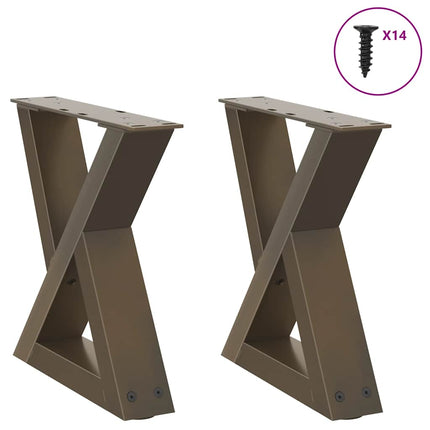 Gambe per Tavolino 2 pz Naturale 30x(30-31,3) cm in Acciaio