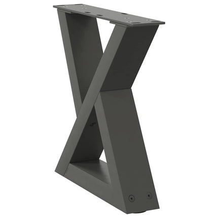 Gambe per Tavolino 2 pz Antracite 40x(30-31,3) cm in Acciaio