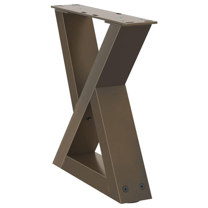 Gambe per Tavolino 2 pz Naturale 40x(30-31,3) cm in Acciaio