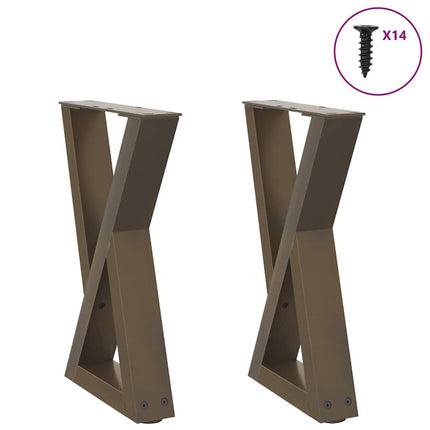 Gambe per Tavolino 2 pz Naturale 28x(42-43,3) cm in Acciaio