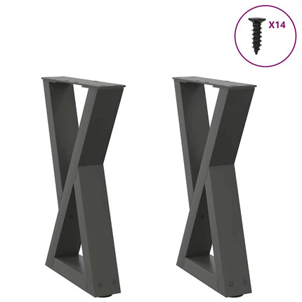 Gambe per Tavolino 2 pz Antracite 38x(42-43,3) cm in Acciaio