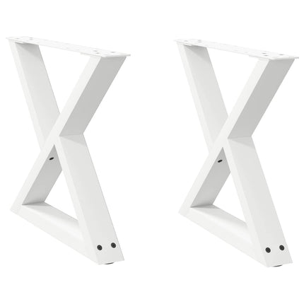 Gambe per Tavolino 2 pz Bianco 50x(42-43,3) cm in Acciaio