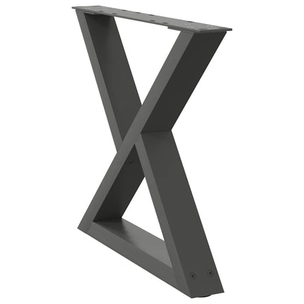 Gambe per Tavolino 2 pz Antracite 50x(42-43,3) cm in Acciaio