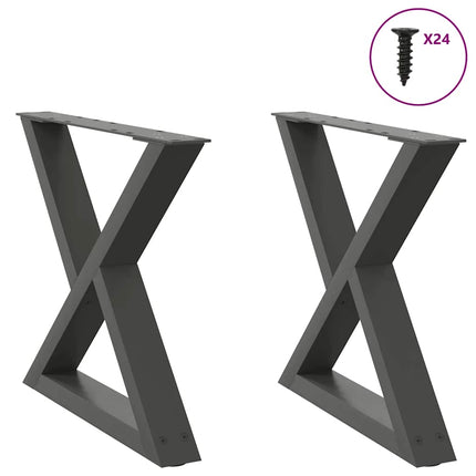 Gambe per Tavolino 2 pz Antracite 60x(42-43,3) cm in Acciaio