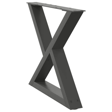 Gambe per Tavolino 2 pz Antracite 60x(42-43,3) cm in Acciaio