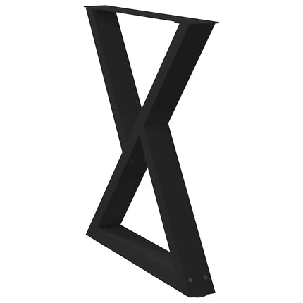 Gambe per Tavolo da Pranzo 2 pz Nero 70x(72-73,3) cm in Acciaio