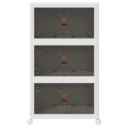Scatola Portaoggetti con Ruote 3 Livelli 75 L 64x39,5x110,5 cm