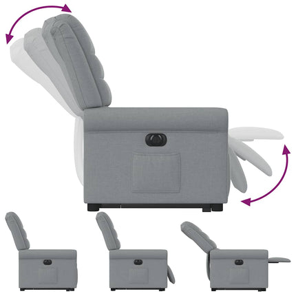 Poltrona Reclinante Alzapersona Elettrica Grigio Chiaro Tessuto