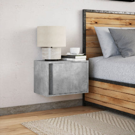 Comodino a Parete con Luci LED Grigio Cemento