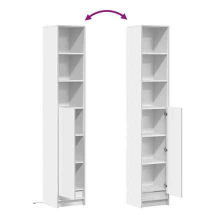 Credenza con LED Bianca 36x32,5x200 cm in Legno Multistrato