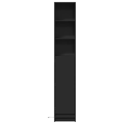 Credenza con LED Nera 36x32,5x200 cm in Legno Multistrato