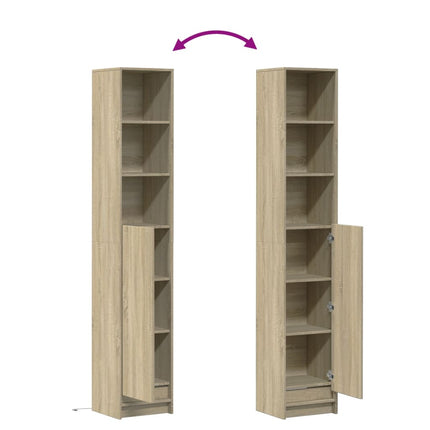 Credenza con LED Rovere Sonoma 36x32,5x200 cm Legno Multistrato