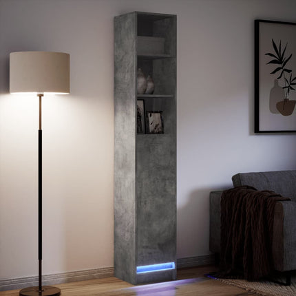 Credenza con LED Grigio Cemento 36x32,5x200cm Legno Multistrato