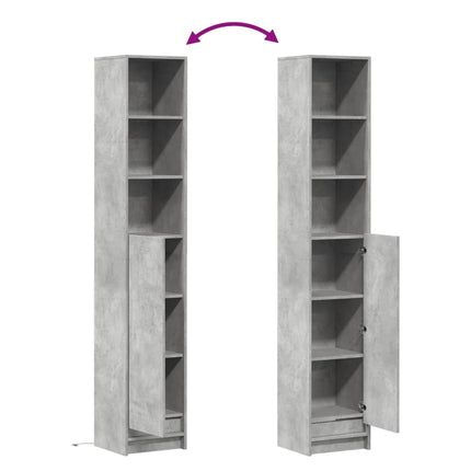 Credenza con LED Grigio Cemento 36x32,5x200cm Legno Multistrato