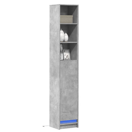 Credenza con LED Grigio Cemento 36x32,5x200cm Legno Multistrato