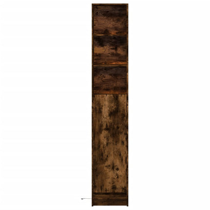 Credenza con LED Rovere Fumo 36x32,5x200cm in Legno Multistrato
