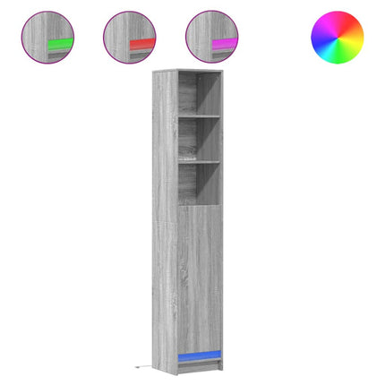 Credenza con LED Grigio Sonoma 36x32,5x200 cm Legno Multistrato