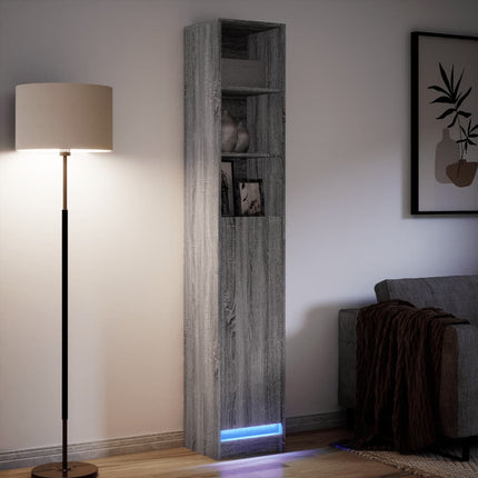 Credenza con LED Grigio Sonoma 36x32,5x200 cm Legno Multistrato