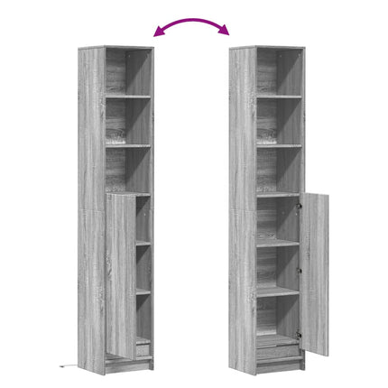 Credenza con LED Grigio Sonoma 36x32,5x200 cm Legno Multistrato