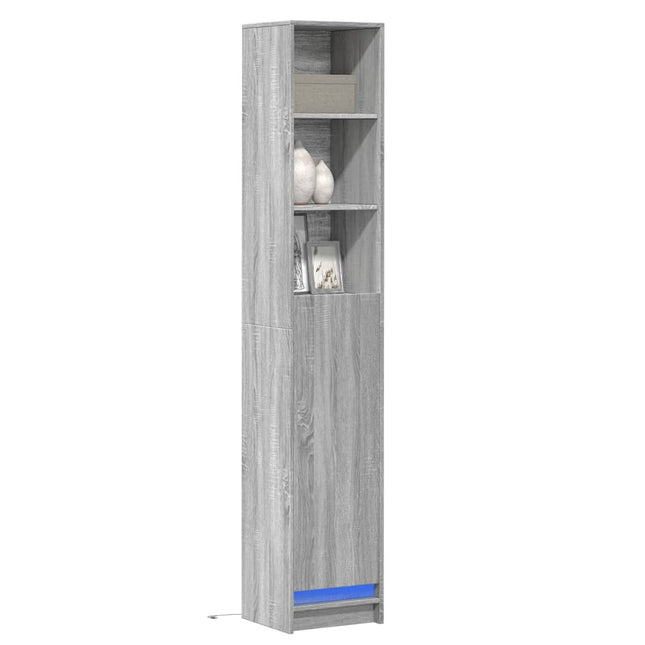 Credenza con LED Grigio Sonoma 36x32,5x200 cm Legno Multistrato