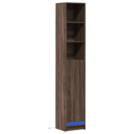 Credenza con LED Rovere Marrone 36x32,5x200cm Legno Multistrato