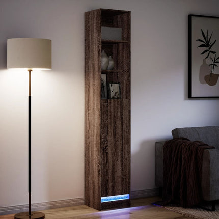 Credenza con LED Rovere Marrone 36x32,5x200cm Legno Multistrato